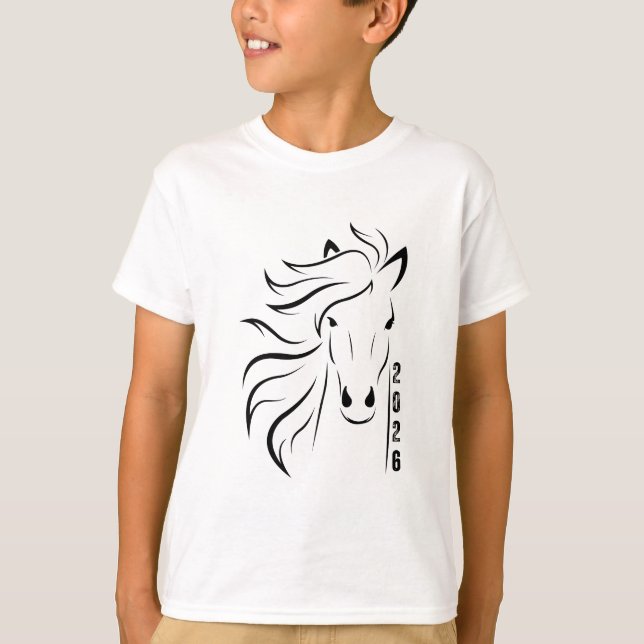 År 2026 för hästen t shirt (Framsida)