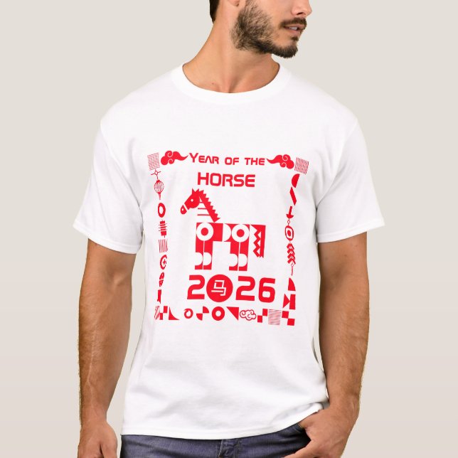 År 2026 för hästen t shirt (Framsida)