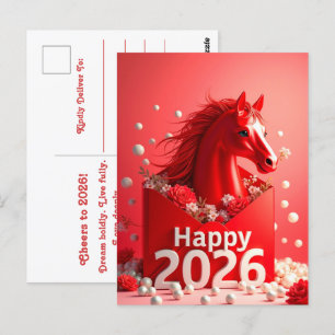 År 2026 för hästen vykort