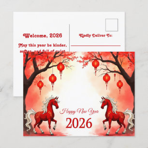 År 2026 för hästen vykort