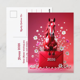 År 2026 för hästen vykort