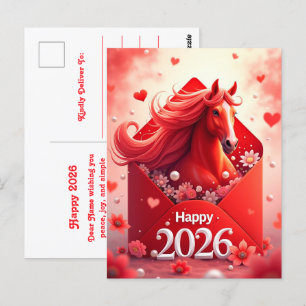 År 2026 för hästen vykort