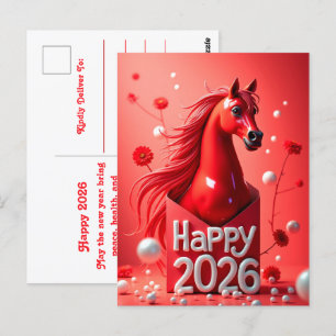 År 2026 för hästen vykort