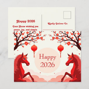 År 2026 för hästen vykort