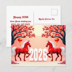 År 2026 för hästen vykort