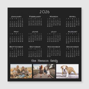År 2026, kalender 3, familjens fotokollage Magnet