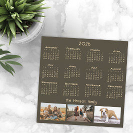 År 2026, kalender 3, familjens fotokollage Magnet