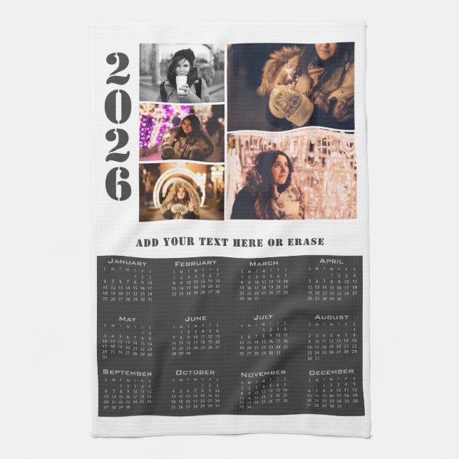 År 2026, kalender 5 Foto Collage Kitchen Towel Kökshandduk (Vertikal)