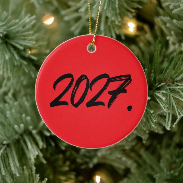 År 2027 Måla Bläck Pensel Typografi Julgransprydnad Keramik (Träd)
