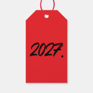 År 2027 Måla Bläck Pensel Typografi Presentetikett