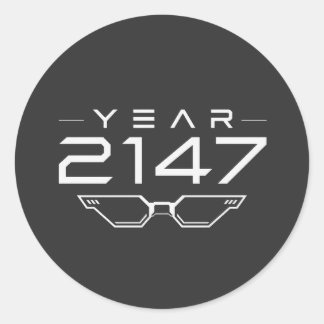 ÅR 2147 Cyberpunk Sci Fi Retro Rymden Runt Klistermärke