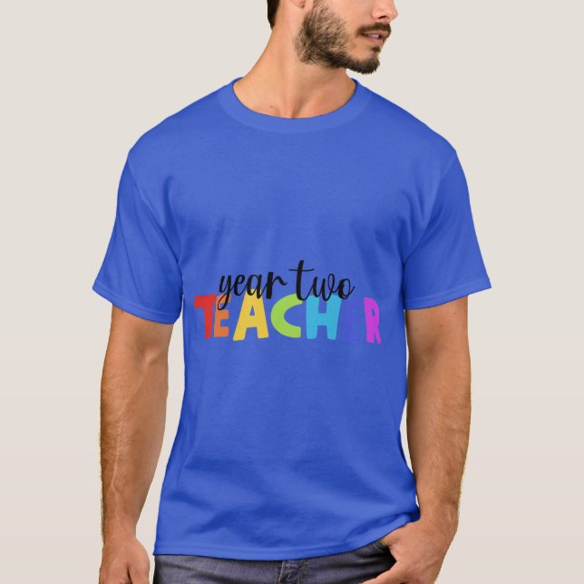 År 2eacher Rainbow retro T Shirt (Framsida)