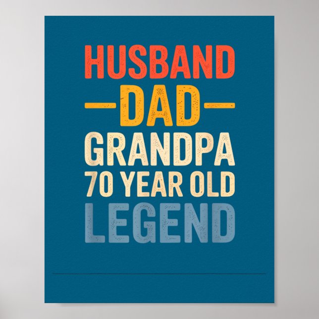 År 70 Gammal Legend Make Husse Pappa Poster (Framsidan)