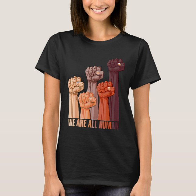 Är All Human Black History Pride Afrika Juneteent T Shirt (Framsida)