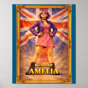 Är amelia union jack vintage brittisk Storbritanni Poster