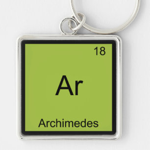 Ar - Archimedes Rolig Kemitecken T-shirt Fyrkantig Silverfärgad Nyckelring