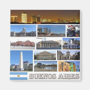 AR - Argentina - Buoenos Aires - Mosaic - Collage Magnet