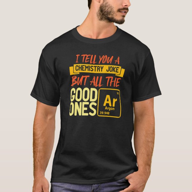 Ar Argon Periodic Bord of Inslag Chemist Chemi Che T Shirt (Framsida)