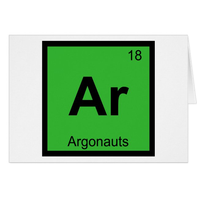 Ar - Argonauterna Grekisk kemi periodiska systemet Hälsningskort (Framsidan Horizontal)