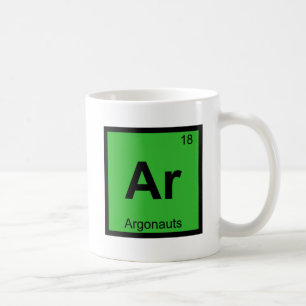 Ar - Argonauts Grekiska kemi Periodic Bord Kaffemugg