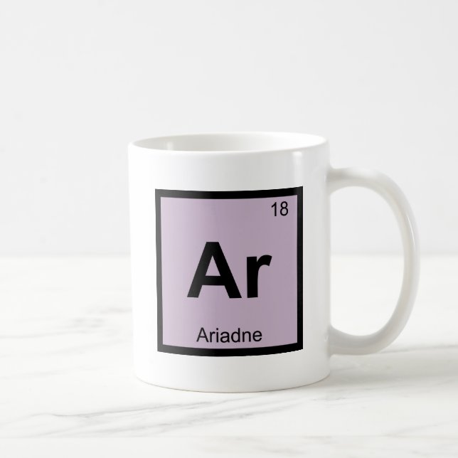 Ar - Ariadne Grekisk kemi Periodiska systemet Symb Kaffemugg (Höger)