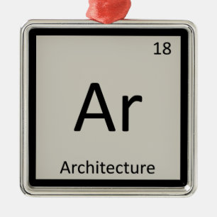 Ar - Arkitektur Kemi Periodiska Systemets Symbol Julgransprydnad Metall