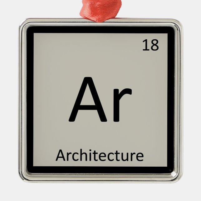 Ar - Arkitektur Kemi Periodiska Systemets Symbol Julgransprydnad Metall (Framsidan)