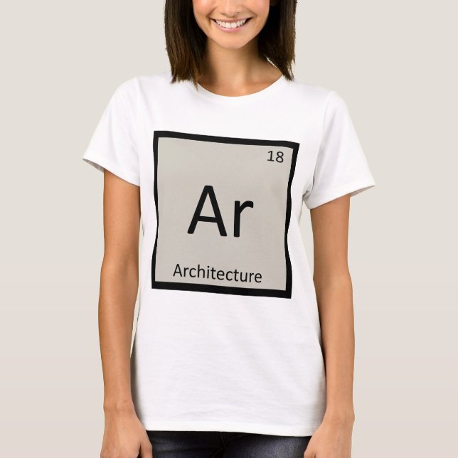Ar - Arkitektur Kemi Periodiska Systemets Symbol Tee (Framsida)