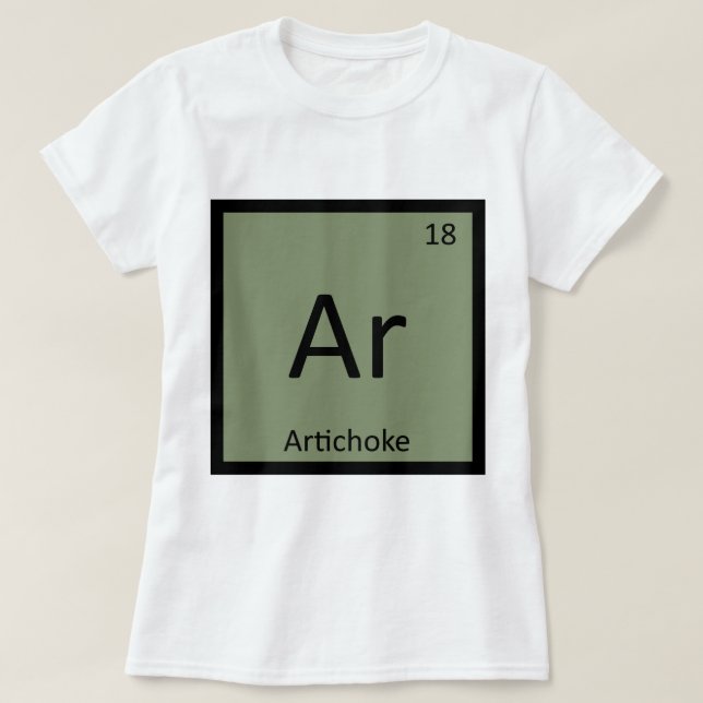 Ar - Artichoke Vegetable Chemistry Periodic Bord Tee (Design framsida)