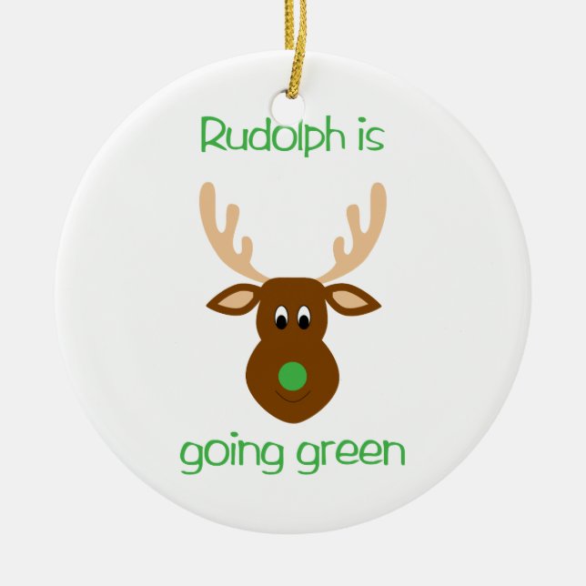 är att gå gröna julprydnadar julgransprydnad keramik (Framsidan)