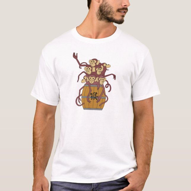 År av apatrummafullt av apor t-shirt (Framsida)