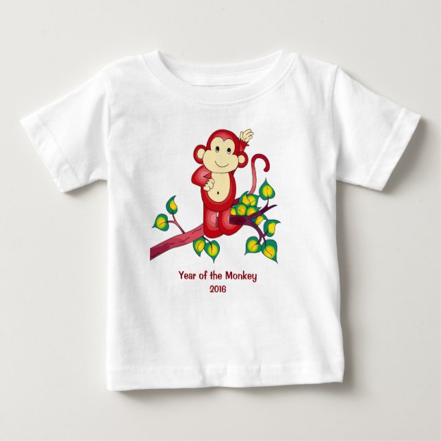 År av den röda babyskjortan för apa 2016 t-shirt (Framsida)