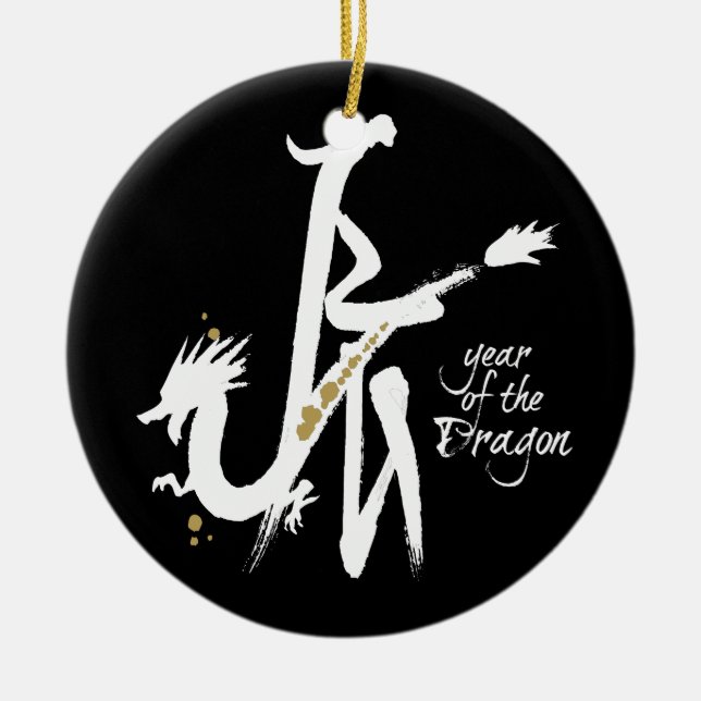 År av draken julgransprydnad keramik (Framsidan)
