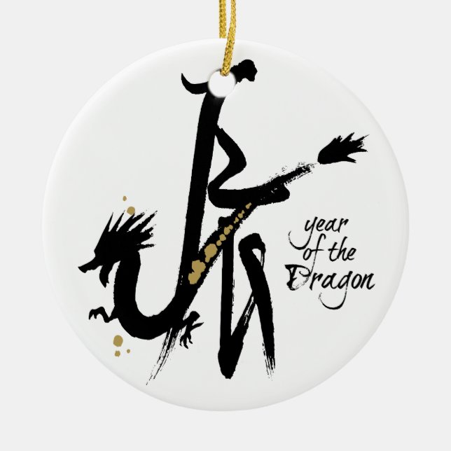 År av julaftonprydnadarna för drake 2012 julgransprydnad keramik (Framsidan)