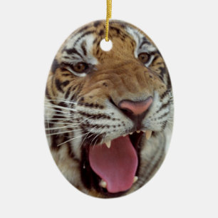 År av tigerprydnaden julgransprydnad keramik
