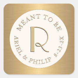 Är avsedd att vara mini monogrametikett med bröllo fyrkantigt klistermärke