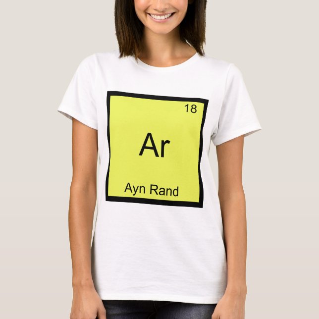 Ar - Ayn Rand Rolig Kemitecken T-Shirt (Framsida)