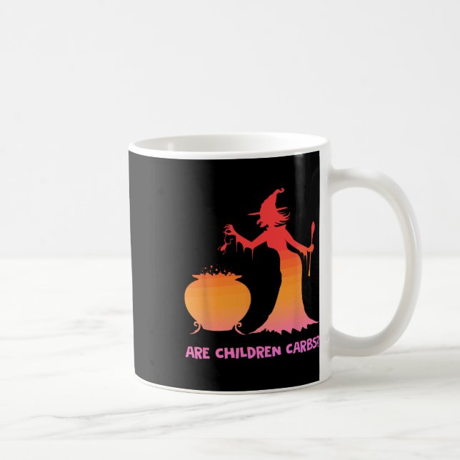 Är Barn Carbs Witch Cauldron Halloween-design Kaffemugg (Höger)