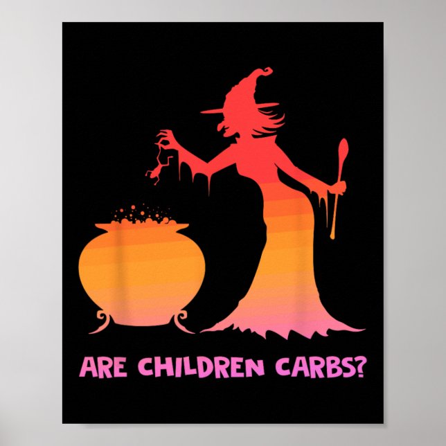Är Barn Carbs Witch Cauldron Halloween-design Poster (Framsidan)