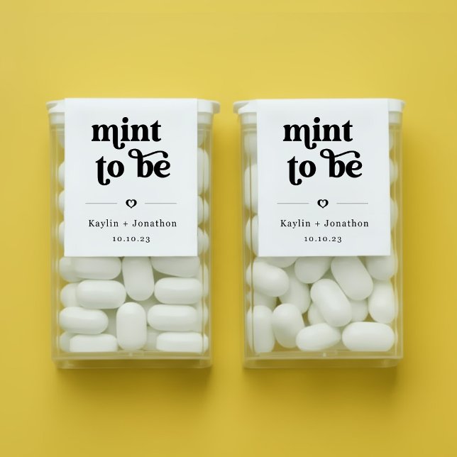 "Är bestämd" TicTac Mintgummi Bröllagspresent Etik Adressetikett (Skapare uppladdad)
