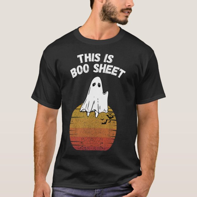 Är Boo Lakan Ghost Retro Halloween Easy Costume T Shirt (Framsida)