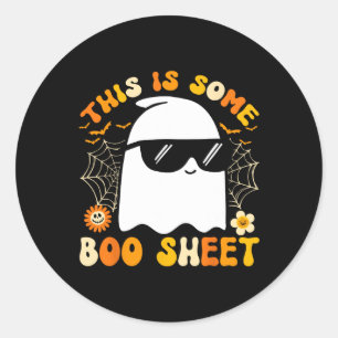 Är Boo Lakan Halloween Ghost Funny Coola Manar W Runt Klistermärke