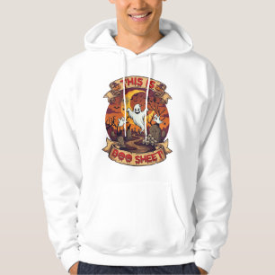 Är Boo Sheet Halloween Spökkyrkogård Pumpor_1 Hoodie