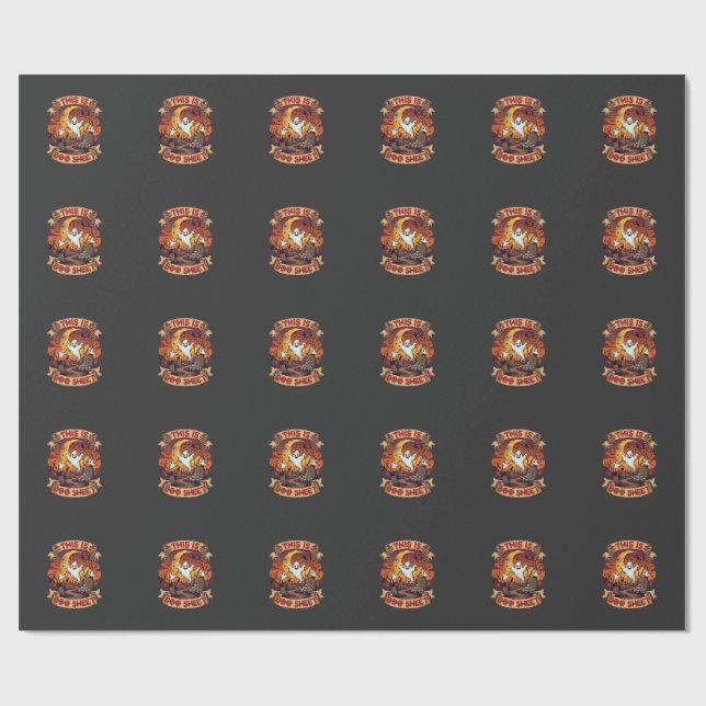 Är Boo Sheet Halloween Spökkyrkogård Pumpor_1 Presentpapper (Platt)