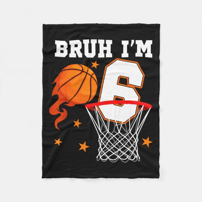 År Bruh 6 gammal födelsedagsbasket Fleecefilt (Framsidan)