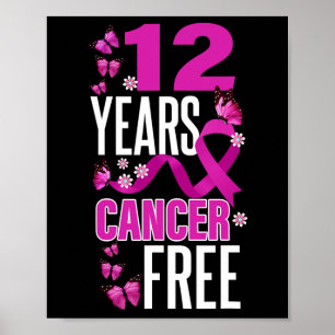År cancerfri för bröstcancer medvetenhet poster