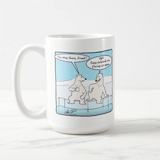 "Är Dang polaroids tillförordnat övre igen!", Kaffemugg (Vänster)