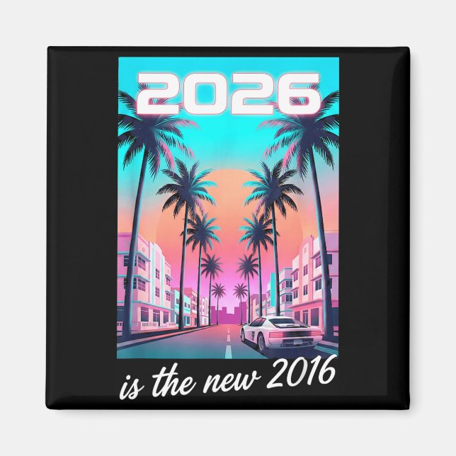 Är Den 2016 Retro Synthwave Bil Estetiken Magnet (Framsidan)