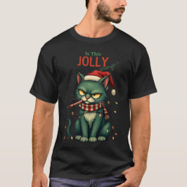 Är denna glada roliga julkatten rolig nog t shirt