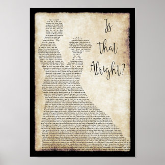 Är det bra att dansa Sång Lyric Print? Poster